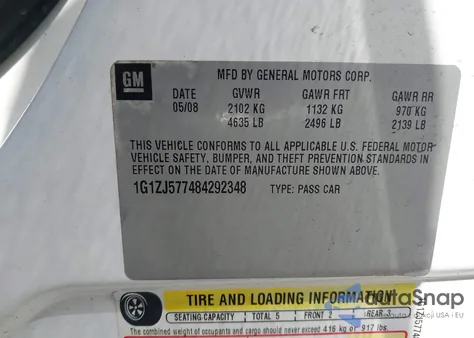 2008 Chevrolet Malibu Lt from USA, damaged, VIN 1G1ZJ577484292348